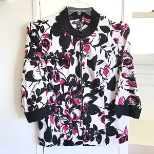 DANA KAY Cotton Floral Open Front Top Women’s Plus Size 14 - XL